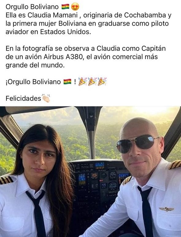 orgullo boliviano: ella piloteando un A380 y yo luchando con el Excel - meme