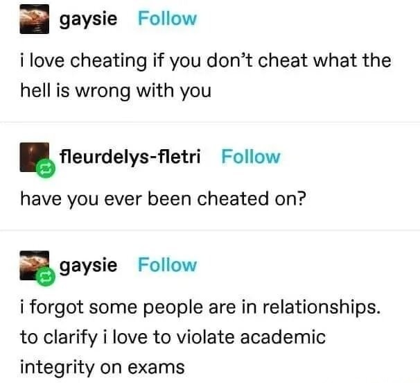 Cheating - meme