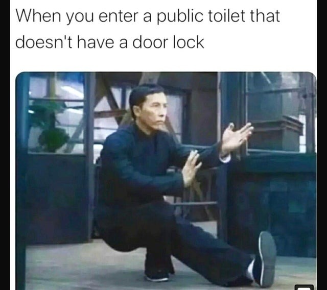 in a public restroom - meme
