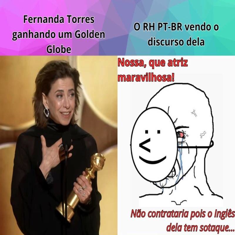 Infelizmente, seu inglês não é fluente para a nossa empresa - meme