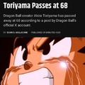 Dragon Ball creator death meme