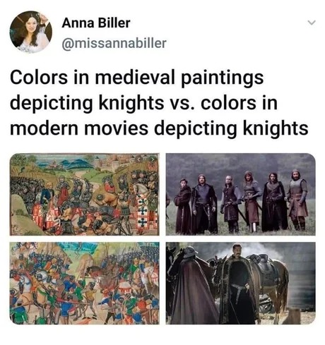 Colors in medieval paintings - meme