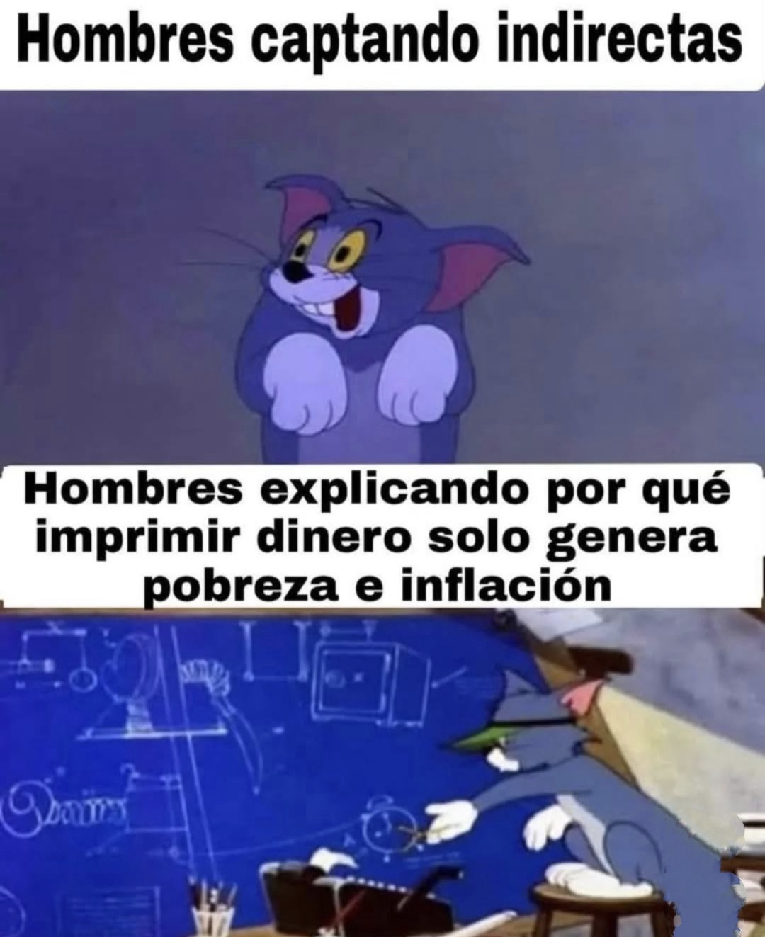 Hombres ignorando indirectas pero listos para explicar economía mundial - meme