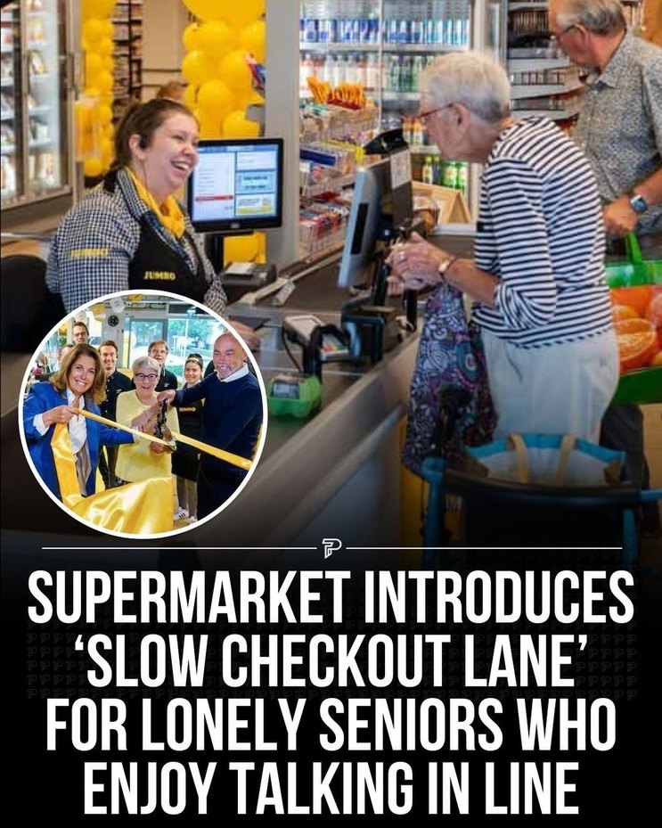 Jumbo, a Dutch supermarket chain, has introduced a unique initiative called the “chat checkout” or “Kletskassa” to combat loneliness among seniors. - meme