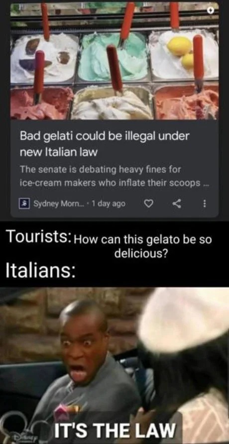 Bad gelati could be illegal in Italy - meme