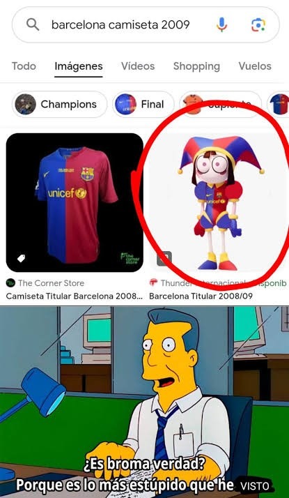 Pomni es chicha del Barcelona - meme