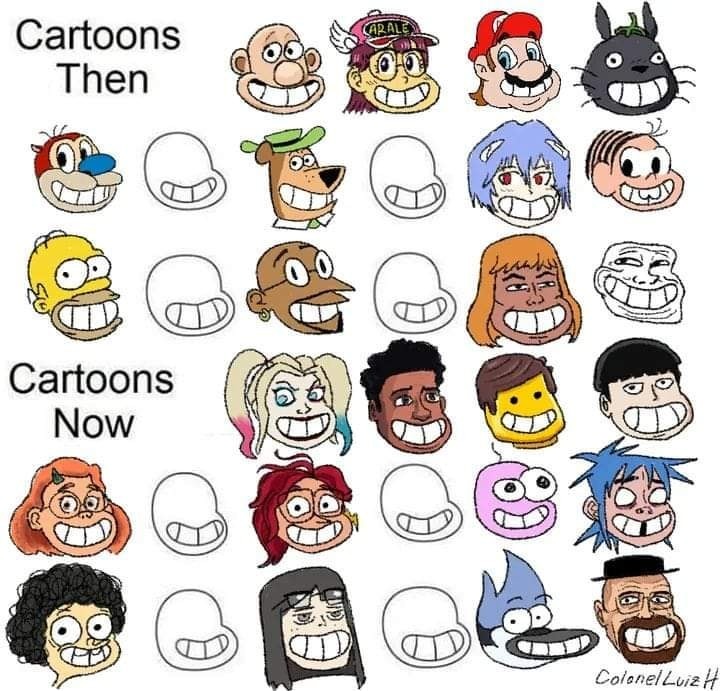 Como han cambiado las caricaturas - meme